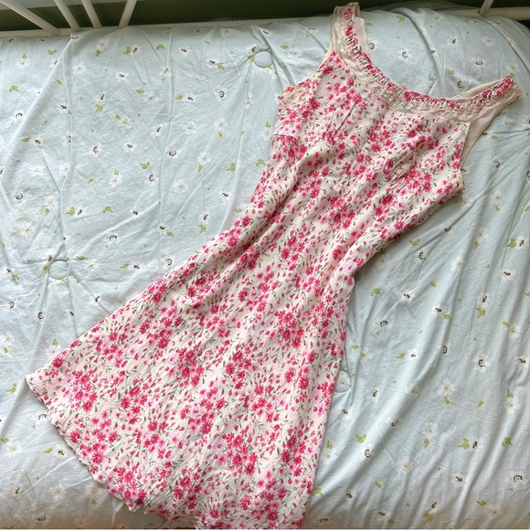 LOFT Pink & Cream Floral Dress - Picture 1 of 6